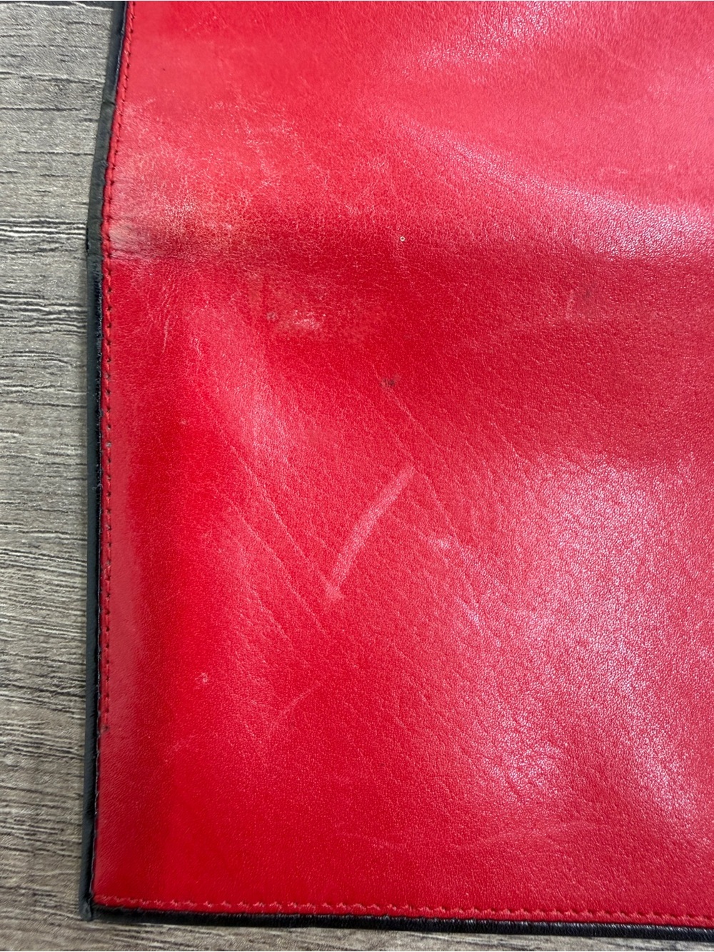 Yves Saint Laurent Vintage Red Leather Long Wallet with Black Logo Trim - Picture 9 of 12
